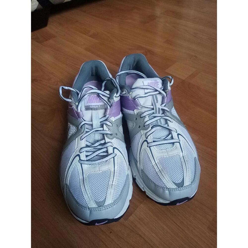 Nike Span 7 Trainers Running Gym Active Size 5 Ladies White And Purple